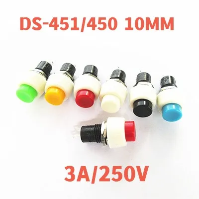 DS-451/450 Button Self-Locking Reset Switch Current Red Head Green Head Half Thread Connector Full Black
