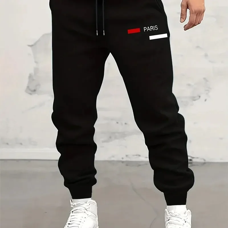 New Men\'s Casual Pants Personalized Print Summer Slim Breathable Sweatpants Sports Jogging Retro Black Social Party Streetwear