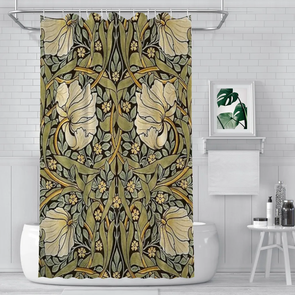 Pimpernel By William Morris Shower Curtain for Bathroom  Aesthetic Room Decoration