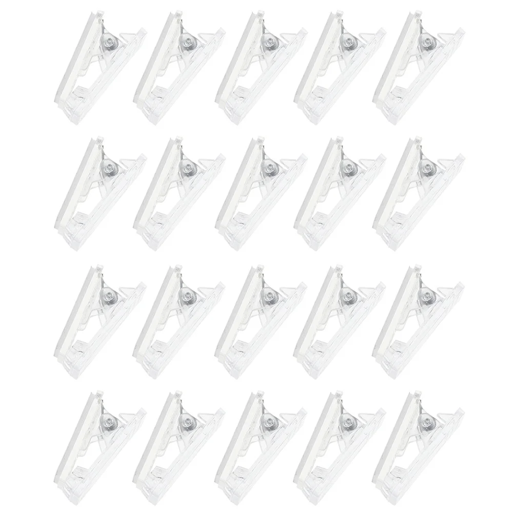 

20 Pcs Spring Clips Adhesive Wall Id Badge Clip Badge Holders ID Cards Shower Curtain Tapes Events Office Supplies