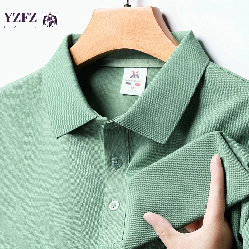 Men's Fashion Solid Short Sleeved Polo Shirt Summer Breathable Comfortable Top
