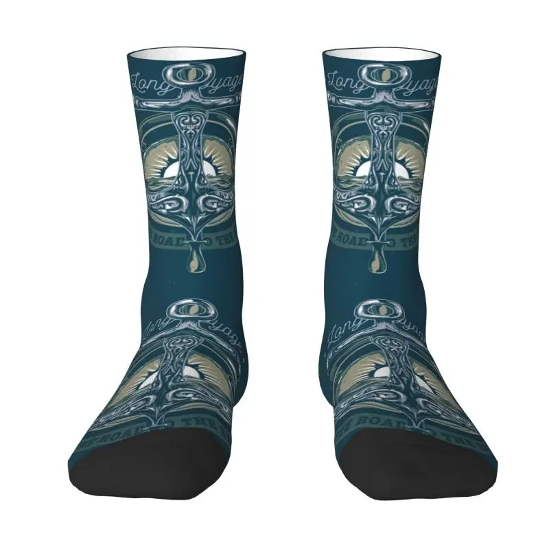 Retro Vintage Nautical Anchor Men Women Crew Socks Unisex Cute 3D Printing Sailor Dress Socks