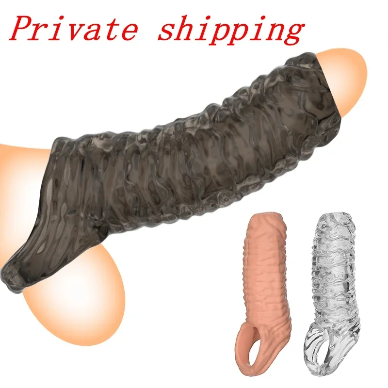 Sexy Toys Newest Reusable Penis Sleeve Cock Rings Delay Ejaculation Clit Stimulation Penis Enlargemt Nozzle For Men