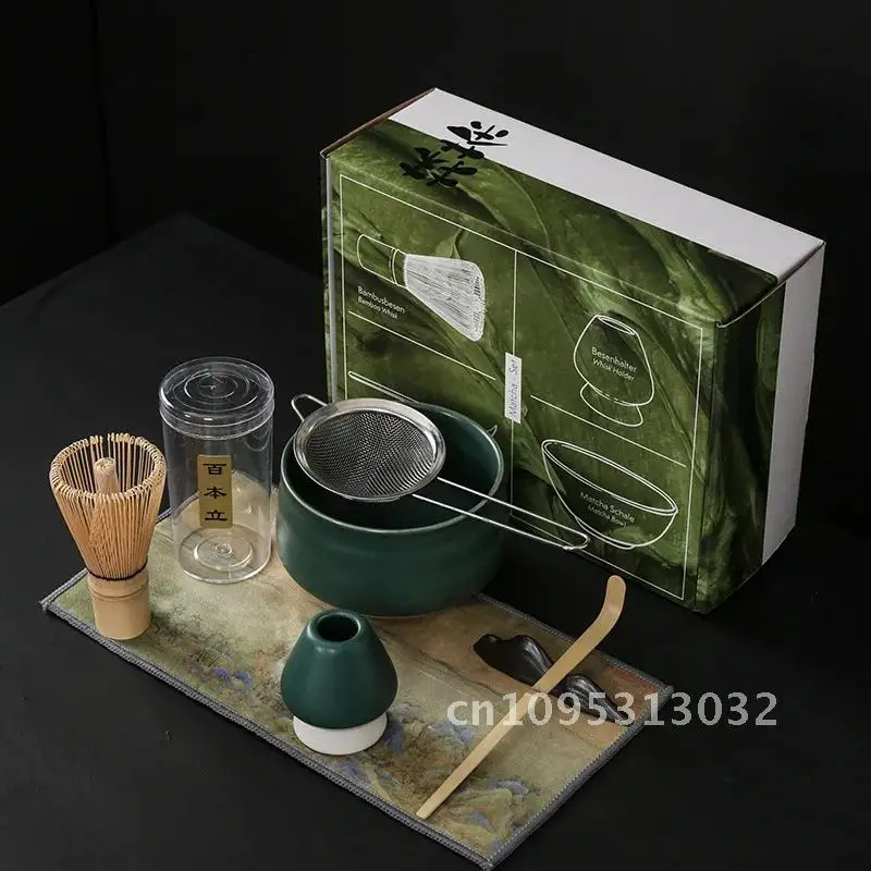 Handmade Home Easy Clean Matcha Tea Set Tool Whisk Ceremony Accessories Gift Kit Stand Scoop Japanese Traditional W5049 Bowl