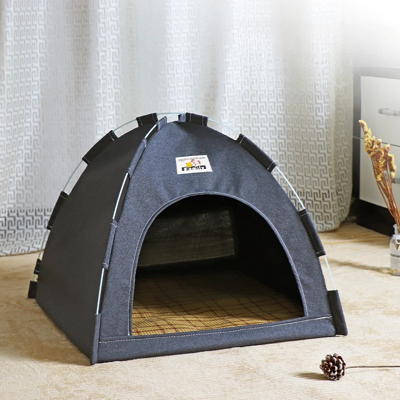 Faltbares Katzenhaus Haustier-Zelt Ganzjährig Universell Einsetzbares Katzen- und Hundenest Sommer-Kühlmatte Outdoor Tragbar Atmungsaktiv