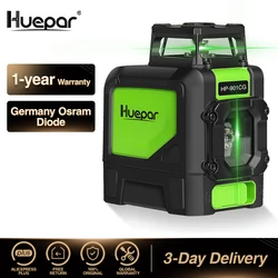 Huepar Laser Level Green Beam Cross Laser Self-leveling 360-Degree Coverage Horizontal and Vertical Line with 2 Pluse Modes