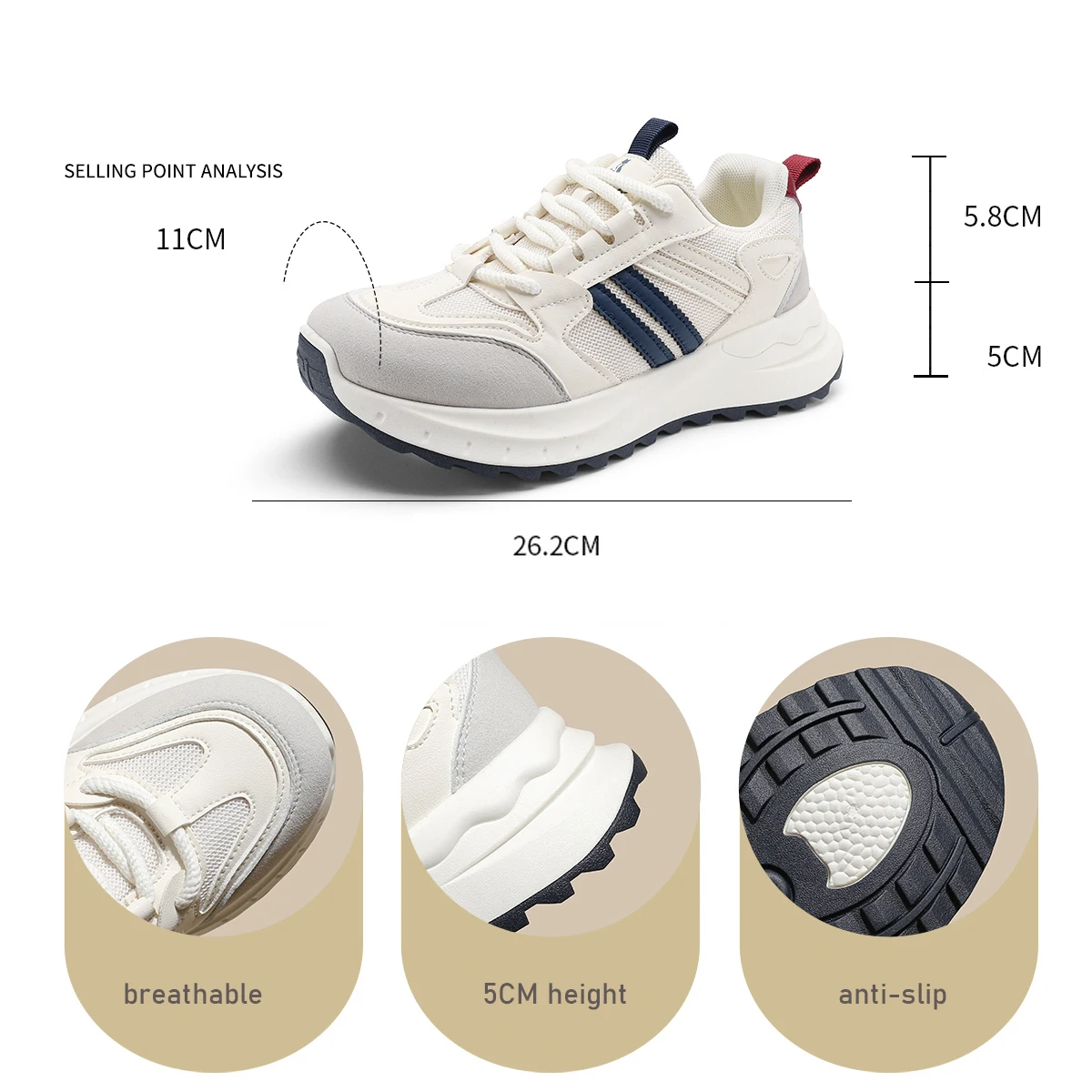 FOXER Women's Breathable Mesh Sneakers - Casual Sport Shoes