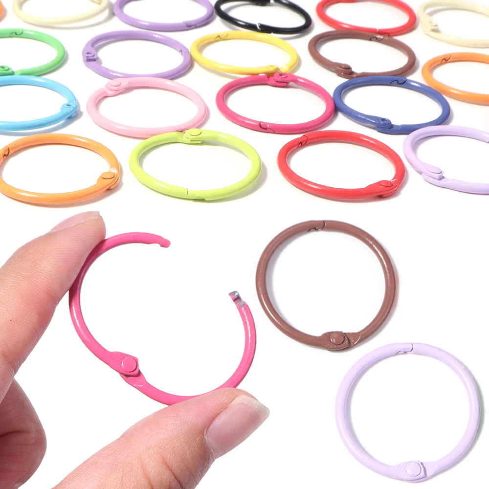 10 Stück 30mm Bunte Metall-O-Ring-Verschlüsse Schlüsselanhänger Öffnbarer Runder Karabiner Schlüsselanhänger-Clips Haken Hundekette DIY Schlüsselanhänger-Zubehör – Detail 3