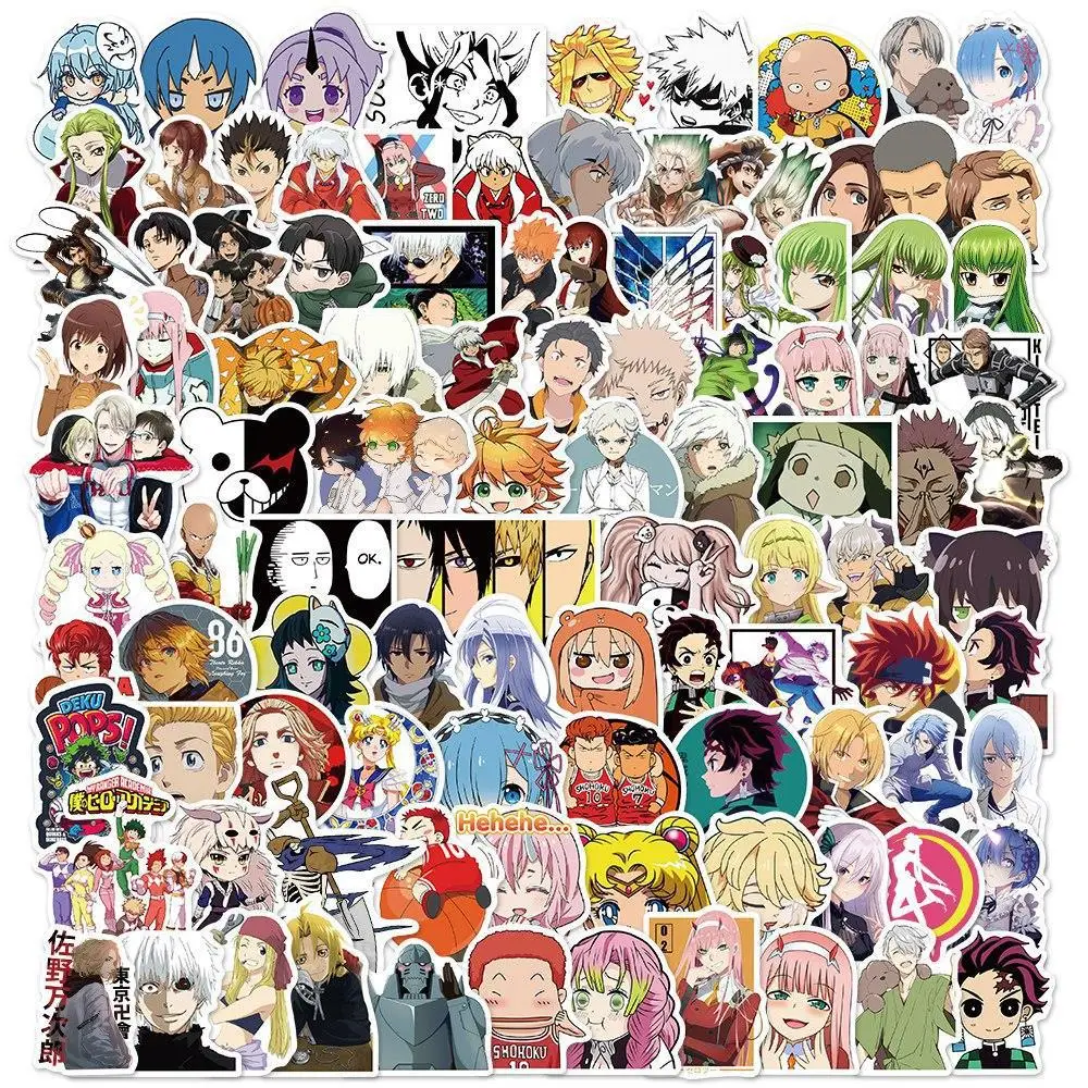 100pcs Cartoon Collection Graffiti Sticker Mobile Phone Case Notebook Waterproof Sticker Decoration Supplies