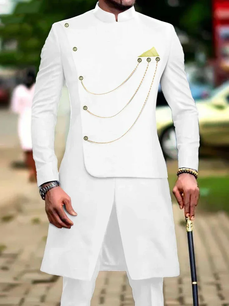 2025 nova moda casual venda quente impresso terno masculino fino conjunto de duas peças trajes elegante para hombres terno masculino completo