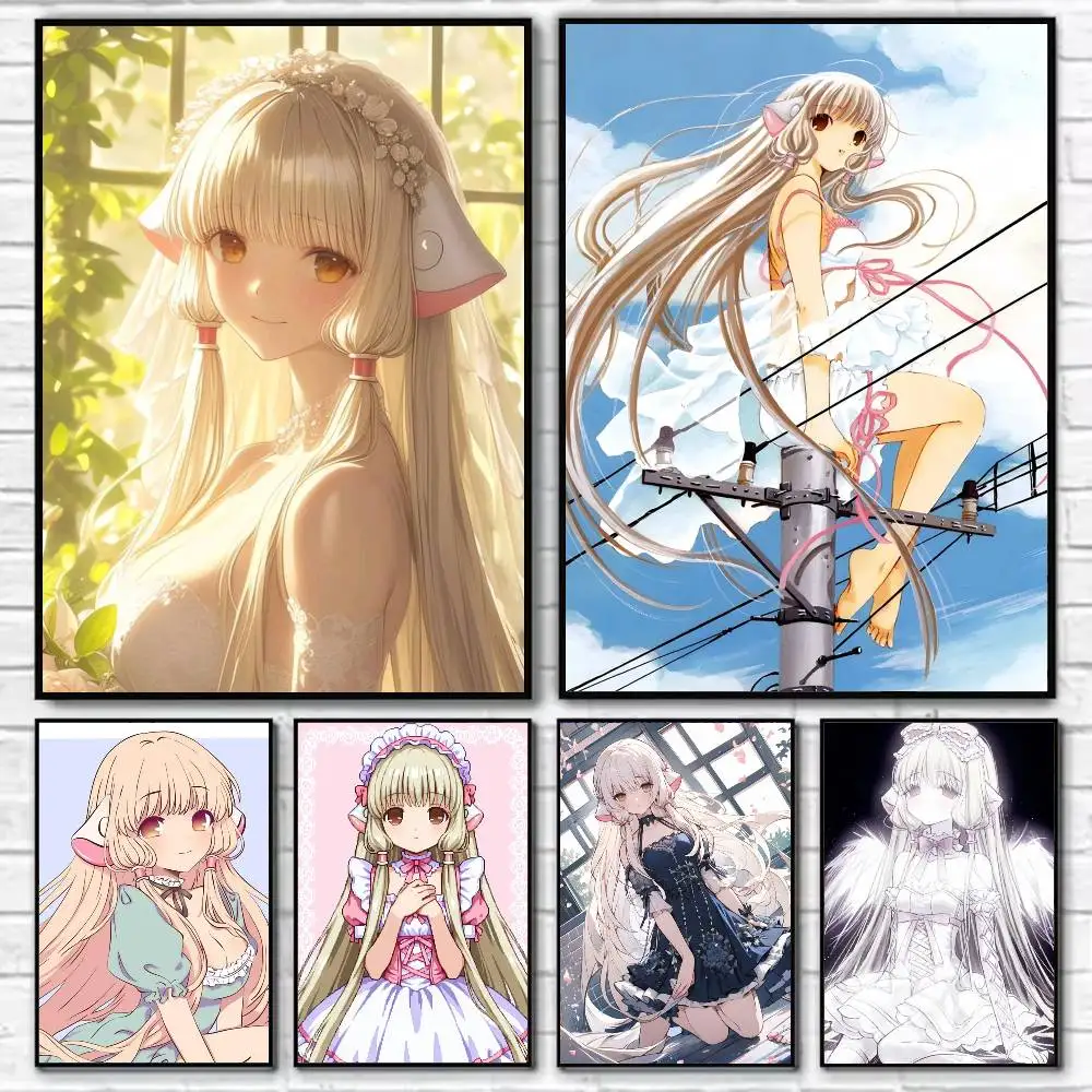 

Anime C-Chobits Kawaii Girl Cute Poster Self-adhesive Art Waterproof Paper Sticker Coffee House Bar Room Wall Decor