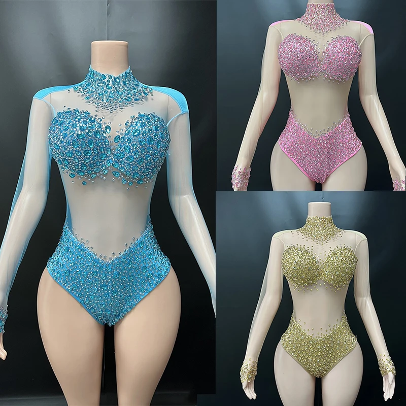 

Разноцветное боди с ромбовидной сеткой, комбинезон для ночного клуба, бара, диджея, костюмы для выступлений, женское вечернее платье для танцоров Gogo, сценическое платье DN21074