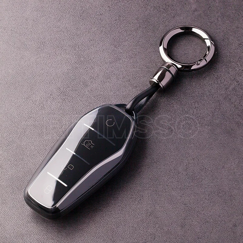 New Soft Tpu Car Key Case for BYD Atto 3 Han EV Dolphin 4 Buttons Remote Control Protect Cover Auto Keyain Car Accessories