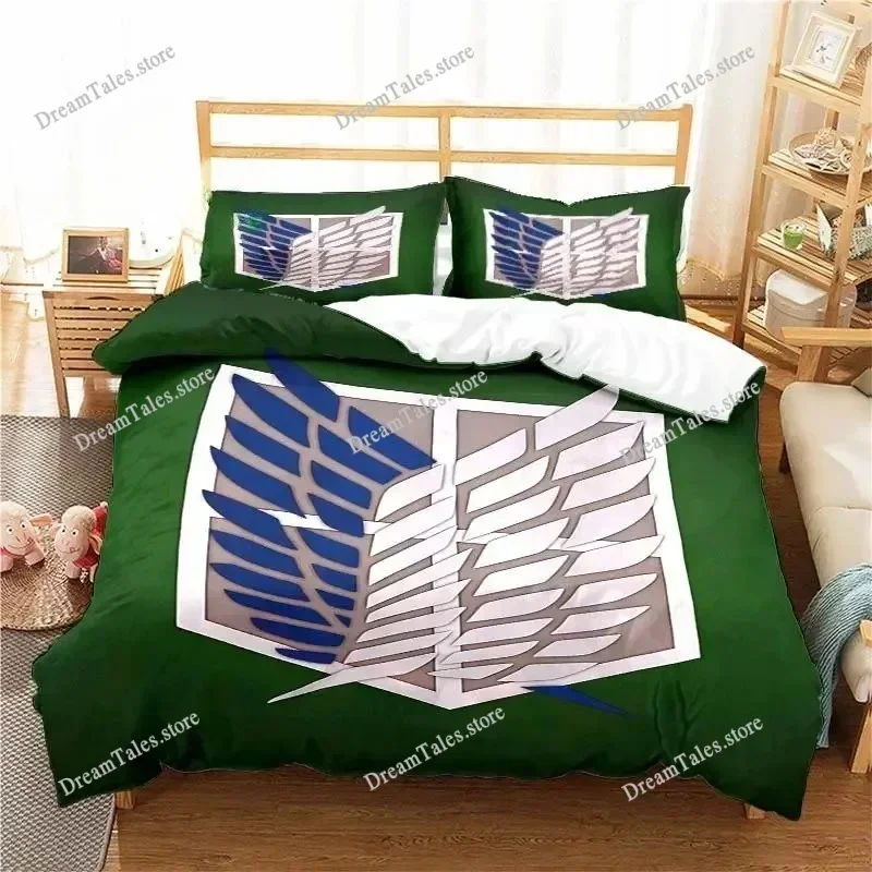 Attack On Titan Duvet Cover 3D Exquisite Anime Cartoon Digital Print Bedding Set Comforter Bed Youth Home Decor Boys Gift029592F