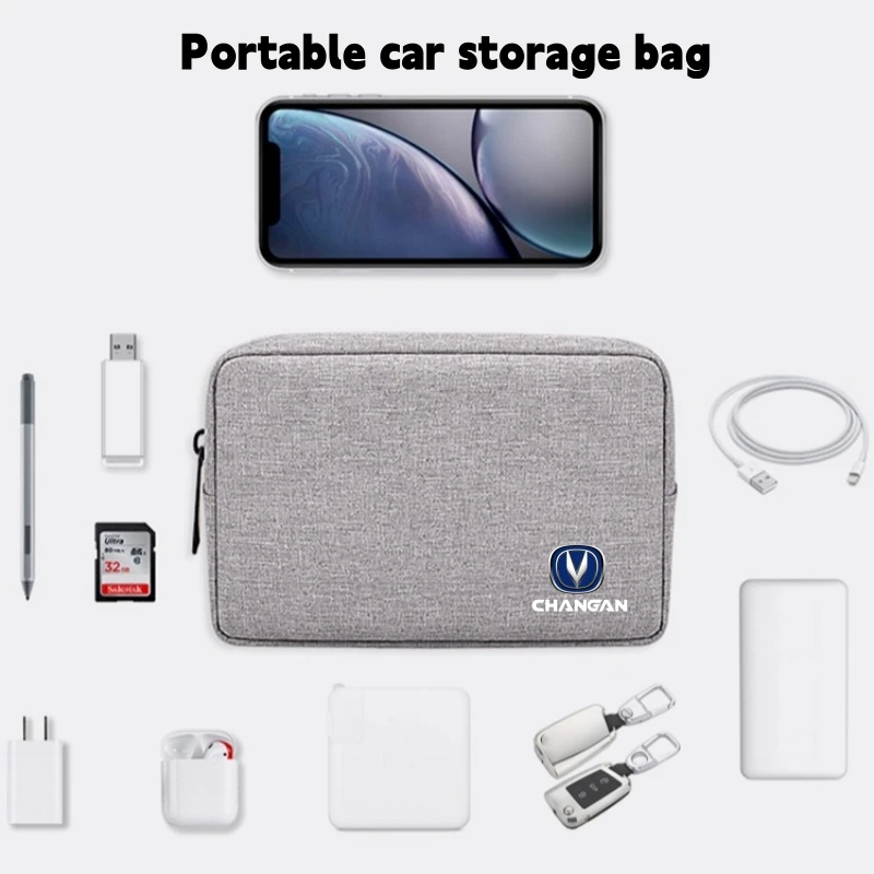 

Travel Mobile Hard Drive U Disk Earphone Charger Protable Storage Bag for changan CS75 PLUS CS95 CS35 alsvin CS15 CS55 Eado