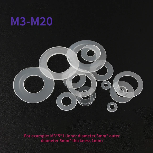 30/50/100szt M3 M3.5 M4 M4 M5 M6 M8 M10 M14 M16 M18 M20 Plastikowa nylonowa płaska podkładka dystansowa Uszczelka izolacyjna Pierścień do śruby