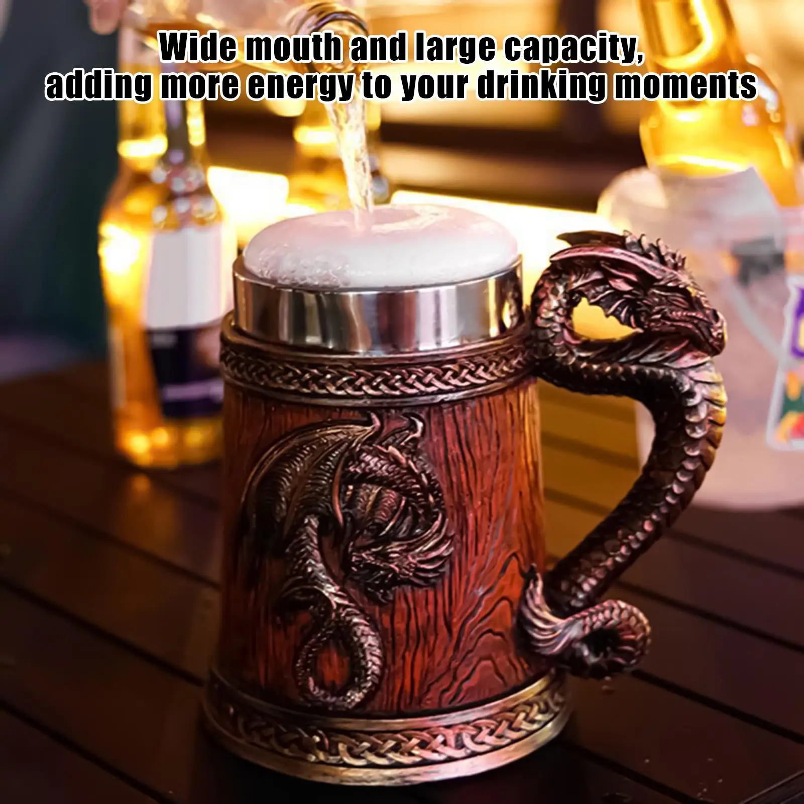 

Coffee Mug Dragon-Inspired Carving Coffee Mug Medieval All-Season Keepsake Drinkware for Family Gathering Hotel Camping Party