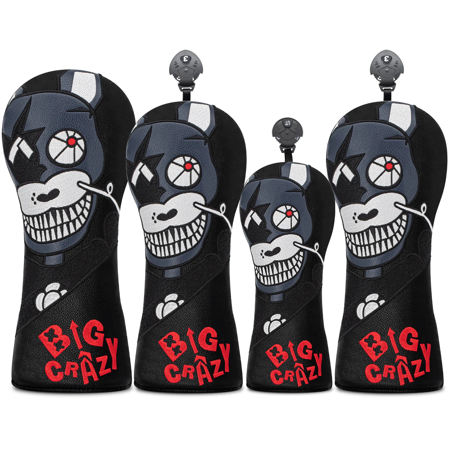 1PC/4PCS Black Golf Headcovers, Premium PU Material With Soft Liner, Stylish Appearance, Fits Driver, Fairway Wood & Hybrid