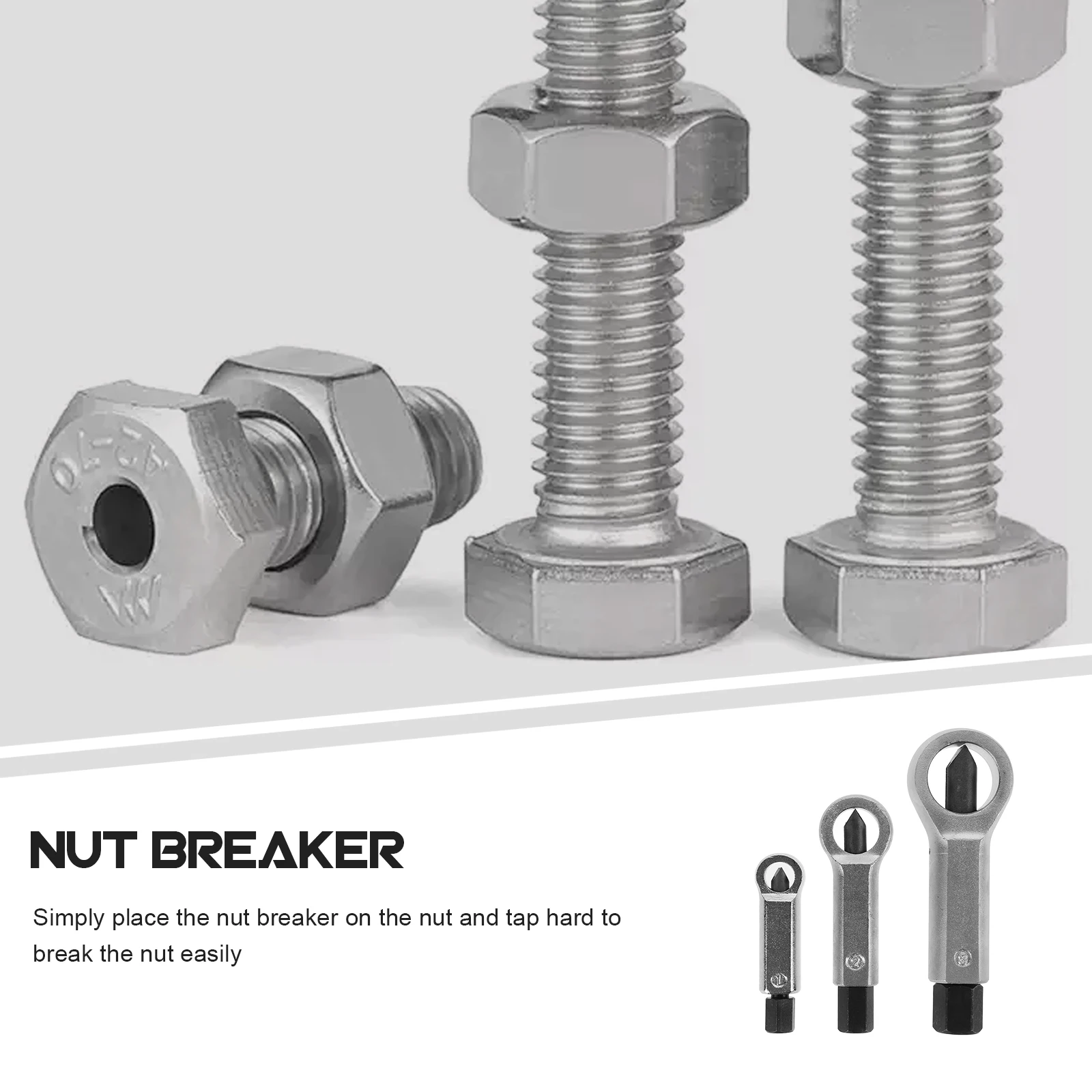 

3 шт., инструмент для разветвления гаек, сверхмощный инструмент для удаления ржавчины, гайки для застряхивания поврежденных корродированных гаек, ручной экстрактор давления, резак по металлу