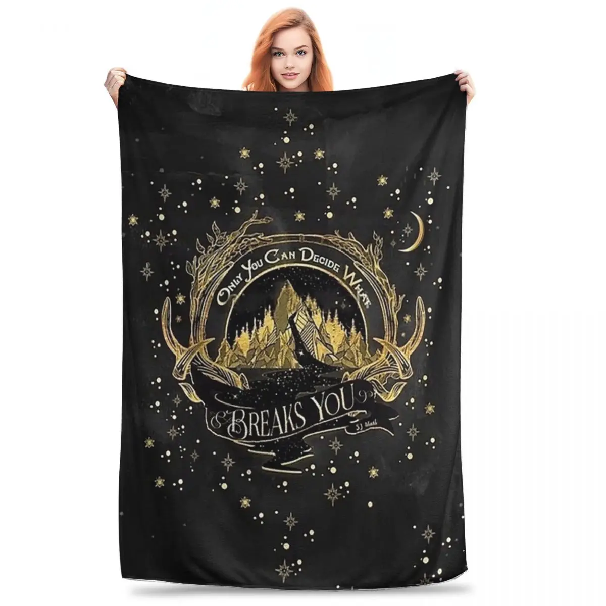 Acotar Quotes Only You Decide What Breaks You Blanket Fleece Warm Throw Blankets Sofa For Home Bedroom Office Throws Bedspread