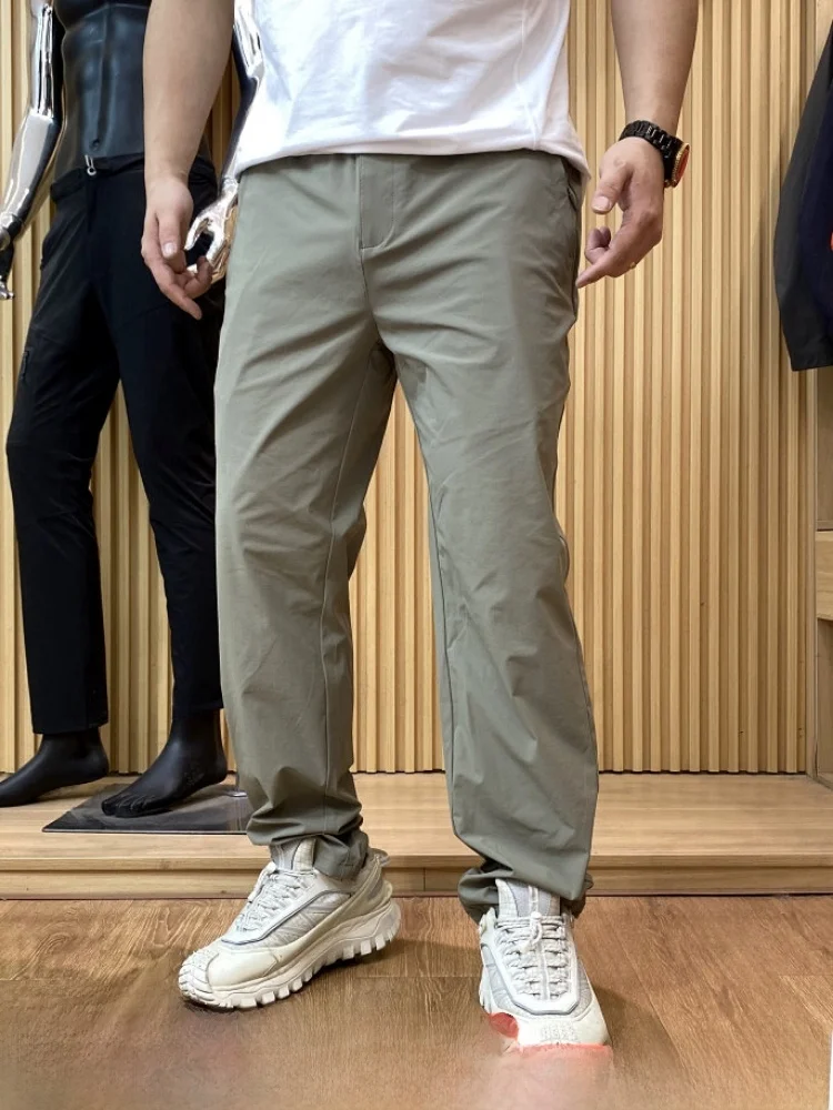  Lightweight Men's Outdoor Casual Pants Straight Leg Comfortable Spring Summer Commute Style Waterproof Nylon