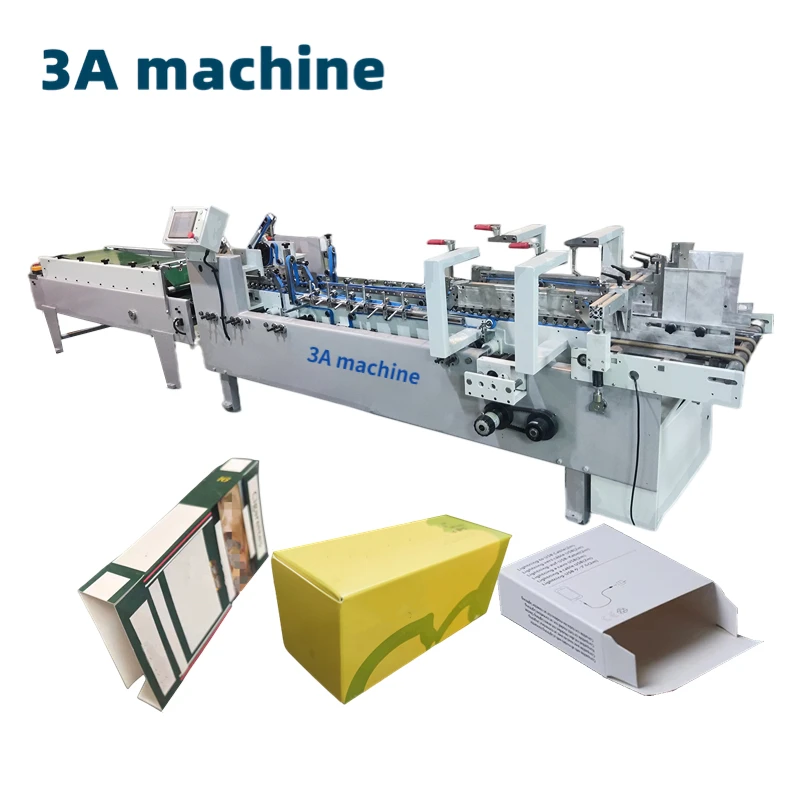 3ACQ-580D PLC Automatic Pneumatic Side Glue Folder Gluing Machine High-Speed 250m/min Mini Box Glue System
