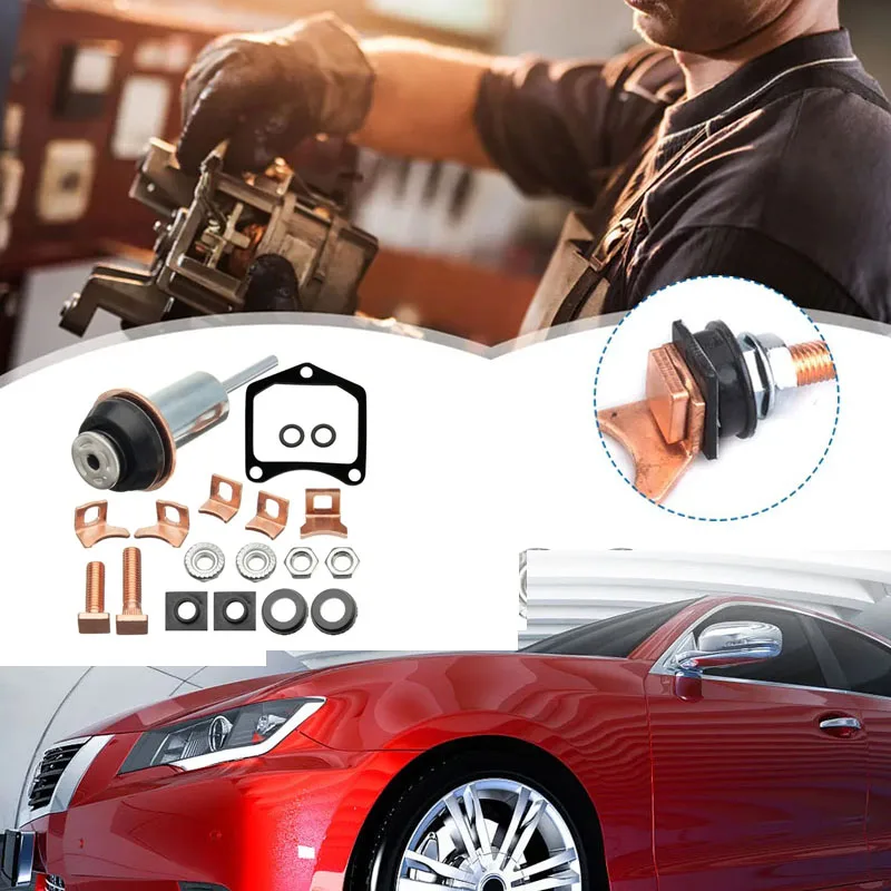 

Подходит для комплекта для ремонта и реконструкции стартера двигателя Toyota Mazda, группа соленоидных контактов плунжера, совместимая с 028000-3600