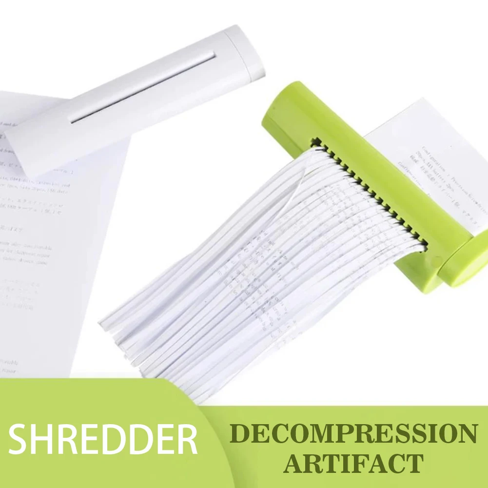 Mini Handheld Paper Shredder Wind Up Shredder for A4 A6 Paper Lightweight Strip Cutting Machine Labor-Saving Students Tool