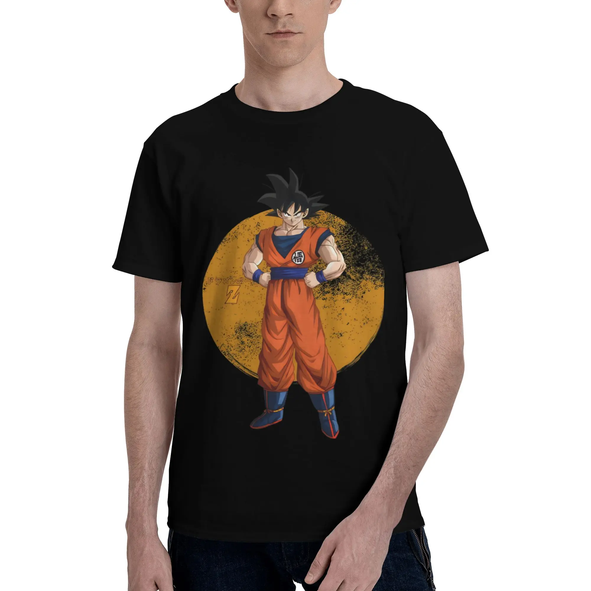 Warrior Classic Battle Pose Men T Shirt Goku Casual Tees Short Sleeve Crew Neck Cotton Summer Clothing T-Shirt