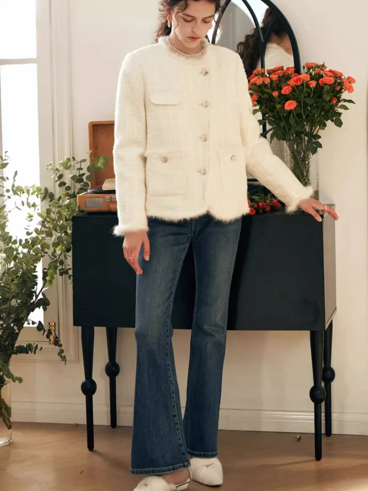 OLrain Women Down Jackets 2025 Winter New in Solid O-neck Down Coats Elegant Commute Short Overcoat Ladies Clothes G23DY68693