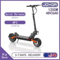 JOYOR S8-S-Z Electric Scooter 2*600W Motor 48V 26Ah Battery 25km/h Speed 80km Range 10'' Tires Foldable Adult E-Scooters