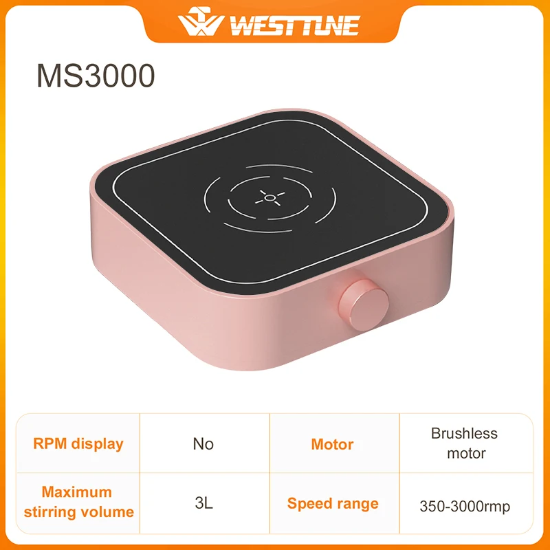 WEST TUNE Westtune Lab-Magnetrührer – elektrische Digitalanzeige, 3000 U/min, 3 l Fassungsvermögen, tragbarer Laborrührer mit bürstenlosem Motor, 12 V 8