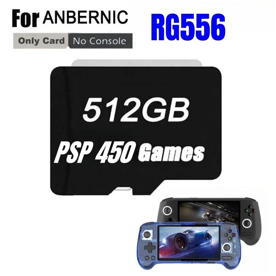 PER ANBERNIC RG556 Console di gioco portatile Scheda di memoria Scheda SD Scheda TF 61000 Giochi PS2 512G 256G 128G Micro Sd PSP Giochi