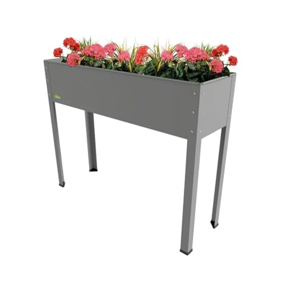 

Metal Raised Garden Bed Freising-XL with Drainage I Large Galvanized and Powder-Coated Outdoor Planter Box with Legs for Herb G