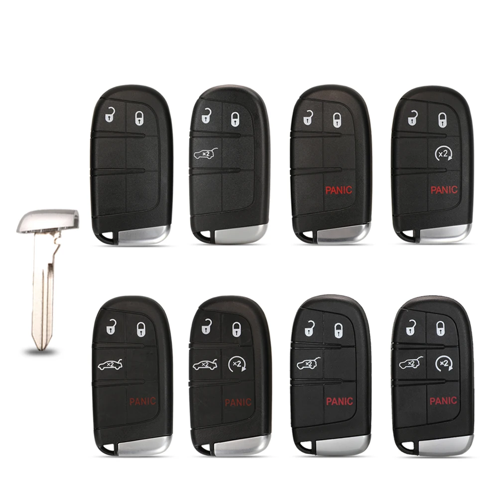

jingyuqin Car Key Shell For Jeep Grand Cherokee For Dodge Ram 1500 Journey Challenger Durango Chrysler 300 2/3/4/5Buttons