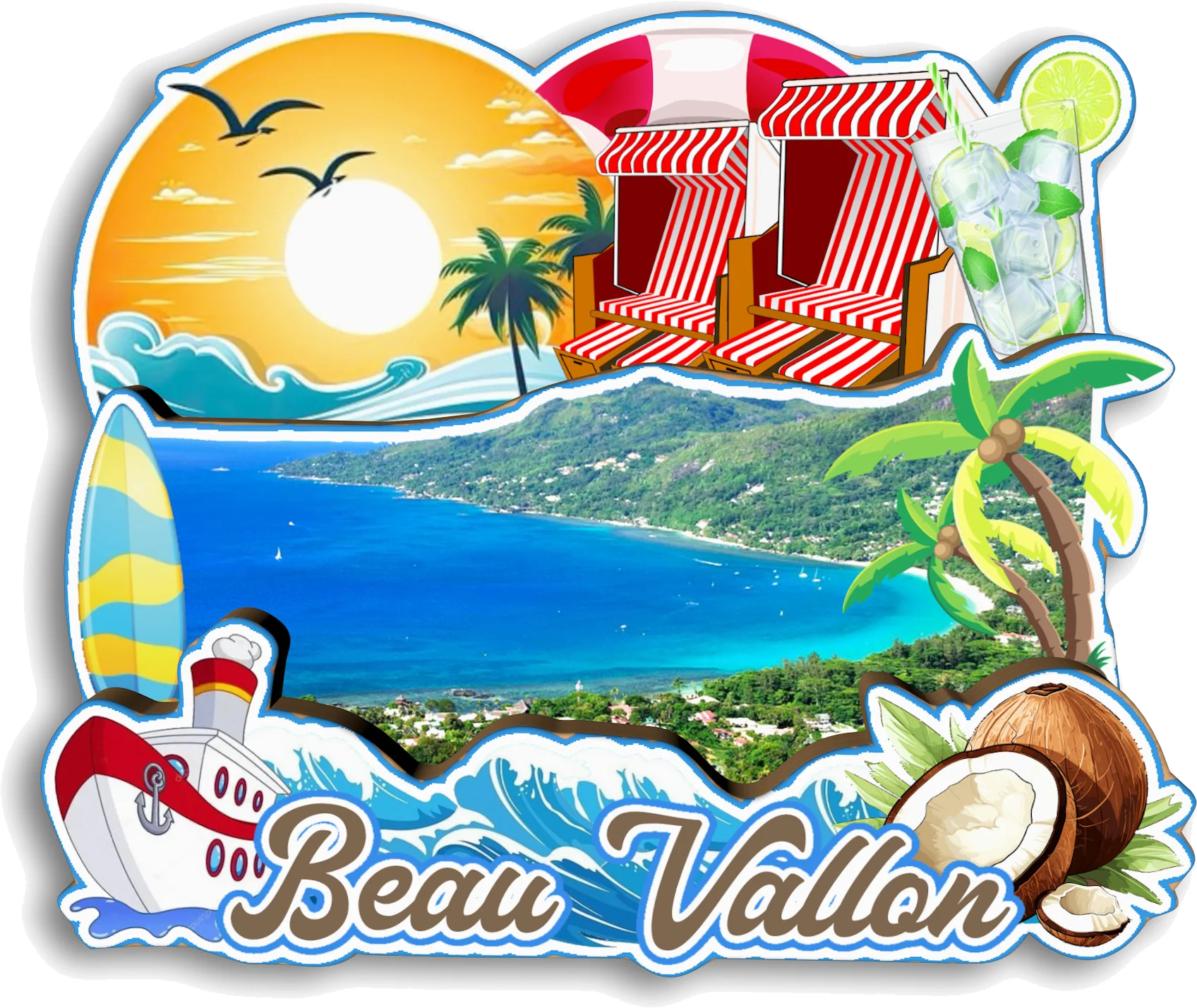 فيكتوريا بو فالون لا ديج جزيرة بريلين ماهي جزيرة باي لازاري أنس فولبرت سيشيلز مغناطيس الثلاجة هدية تذكارية للسفر #5