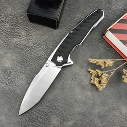 Outdoor Pocket Bearing D2 Steel Blade Flipper Folding Knife Black G10 Handles Tactical Survival Knives Camping Hunting EDC Tool