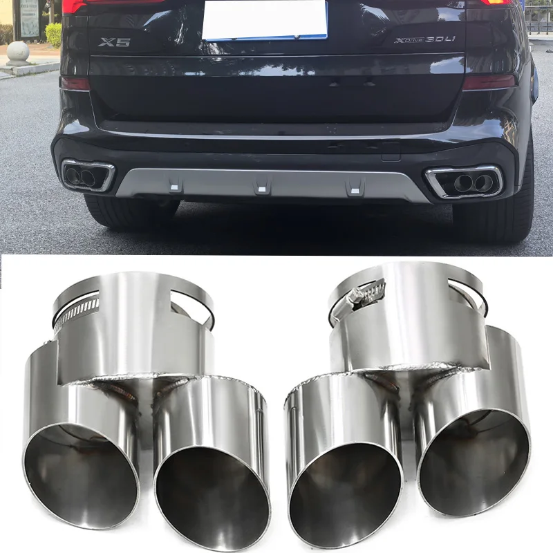 

Наконечник Выхлопной Трубы для BMW X5 X6 2020 + Quad Tailpipe G05 G06, выхлопная труба 304, нержавеющая сталь, черный глушитель, наконечник, насадка, выхлопная труба