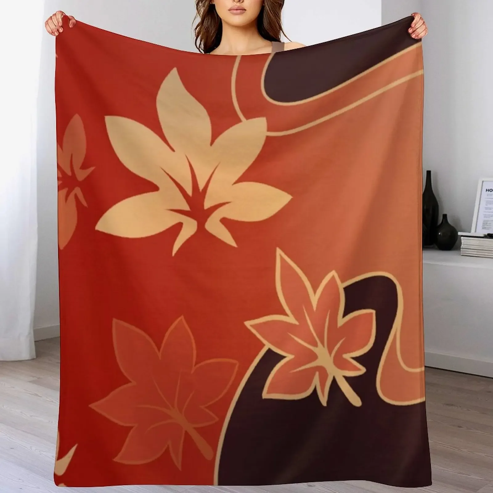 Kaedehara Kazuha Maple Pattern Throw Blanket Luxurious Soft Blanket Holiday Gift for Family