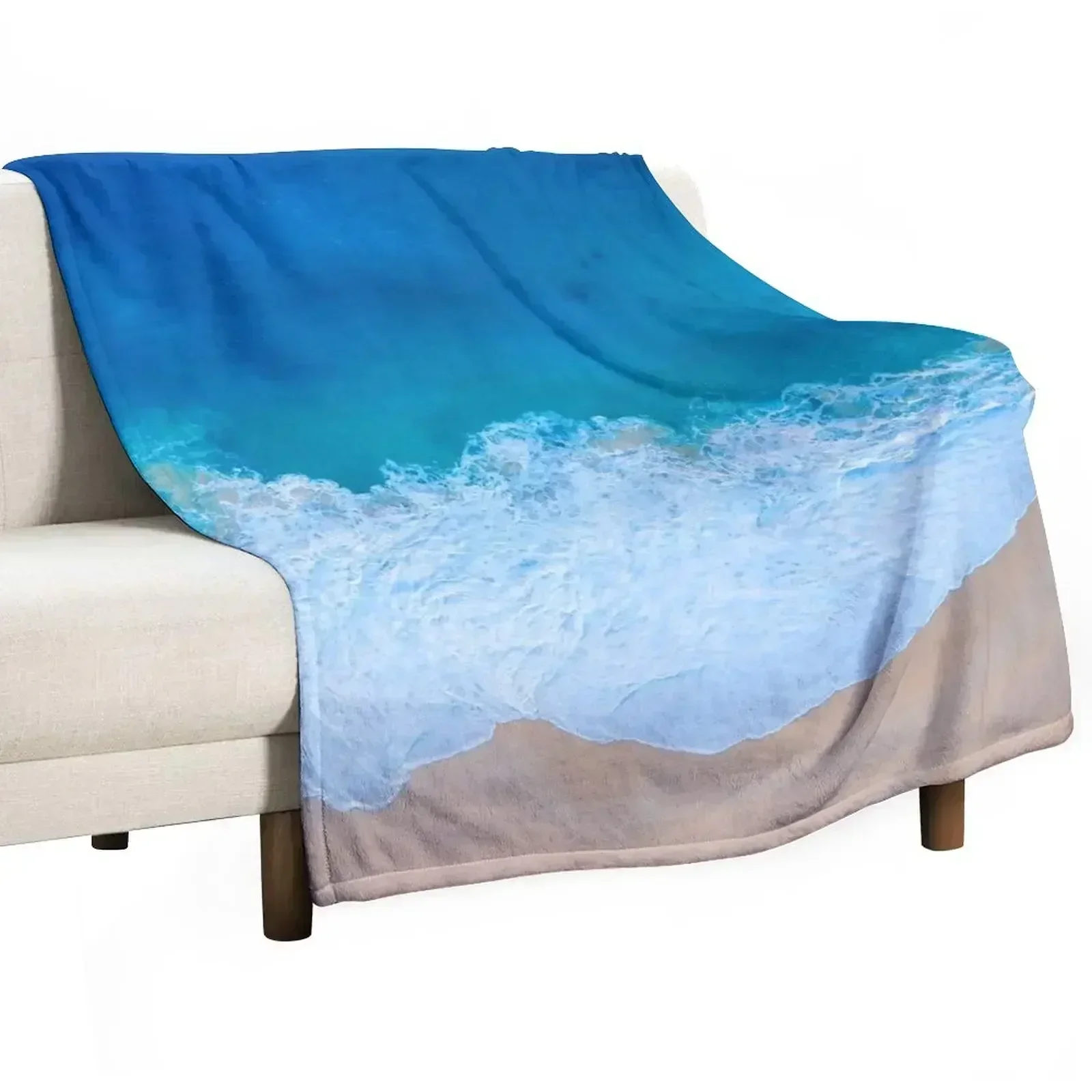 Seaside and wave #7. Sea foam. Aerial view Throw Blanket Fade Resistant Durable Throw Blanket