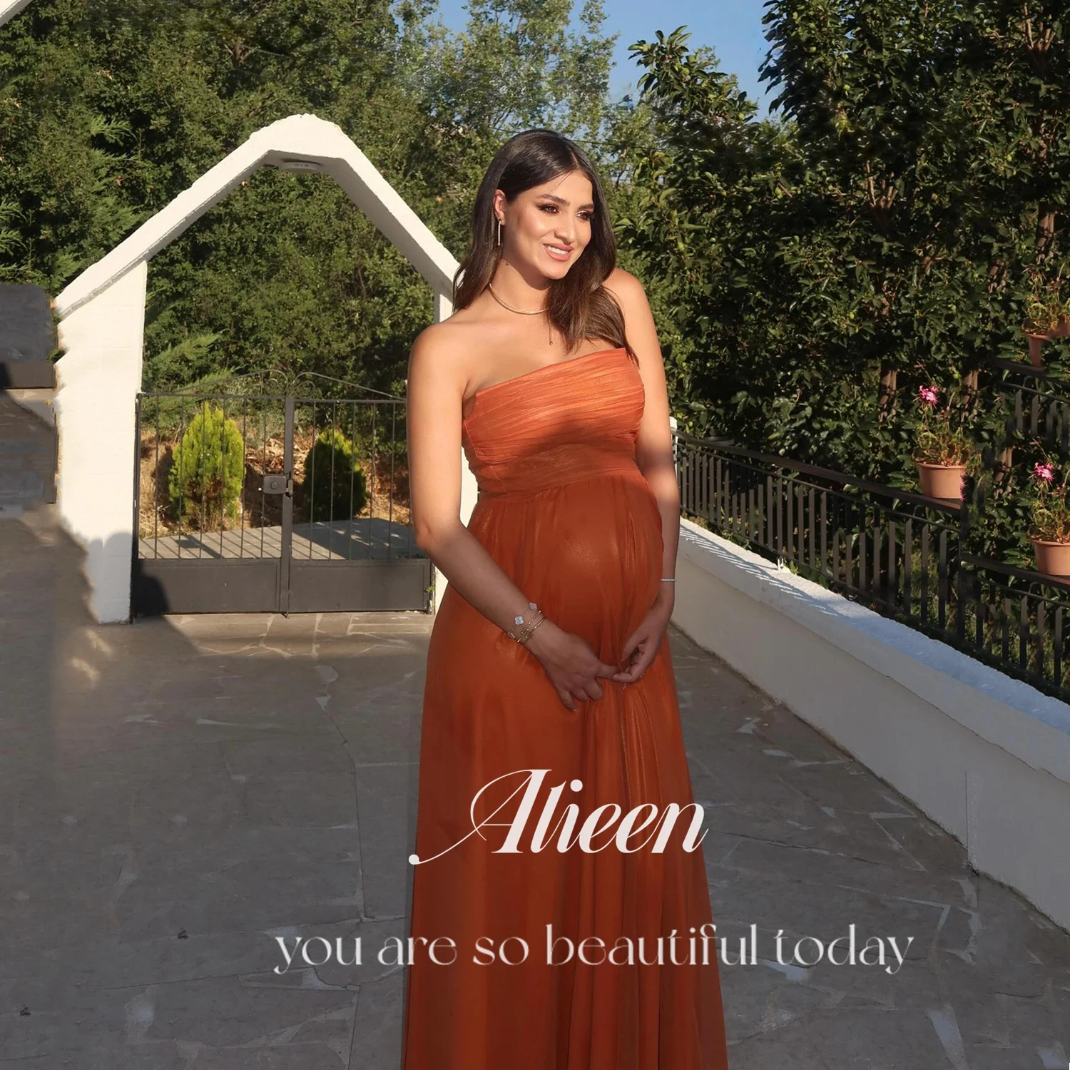 

Aileen Luxurious Women's Evening Dresses for Special Occasions Customized فساتين سهرة Vestidos De Festa Pregnant Woman Lace Up