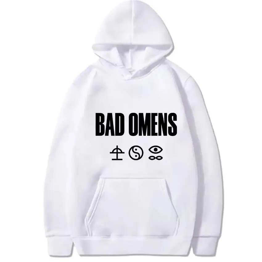 

Hot sale Bad Omens Hip Hop logo printed Hoodie 2025 New Unisex vintage Casual Sweatshirt Men Women Fleece Long sleeve streetwear