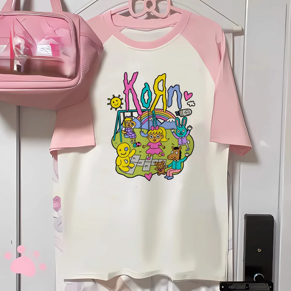 Korn tshirt women blend Japanese tshirt girl harajuku clothing