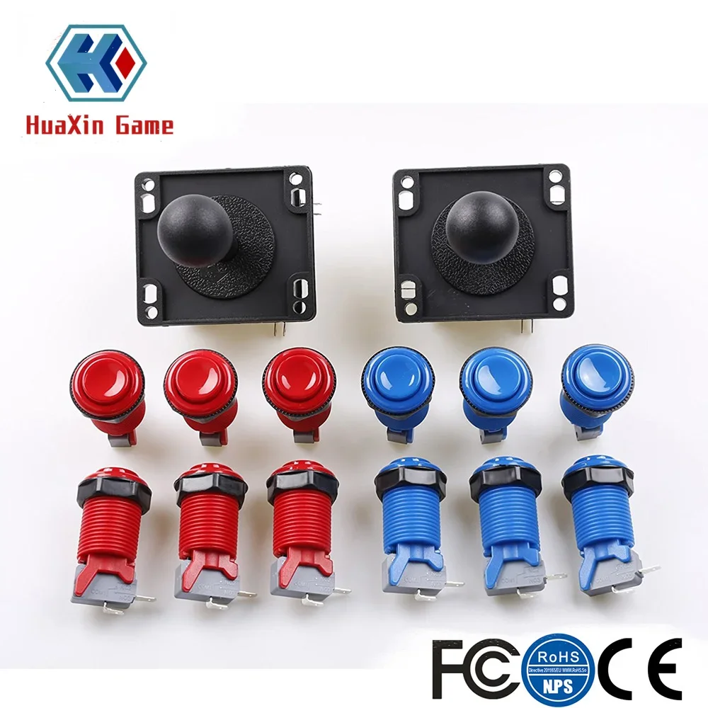 American Style Arcade Joystick Parts Kit, DIY Kit with 8 way Joystick HAPP Push Buttons for Arcade Machine, Mame Jamma PC game