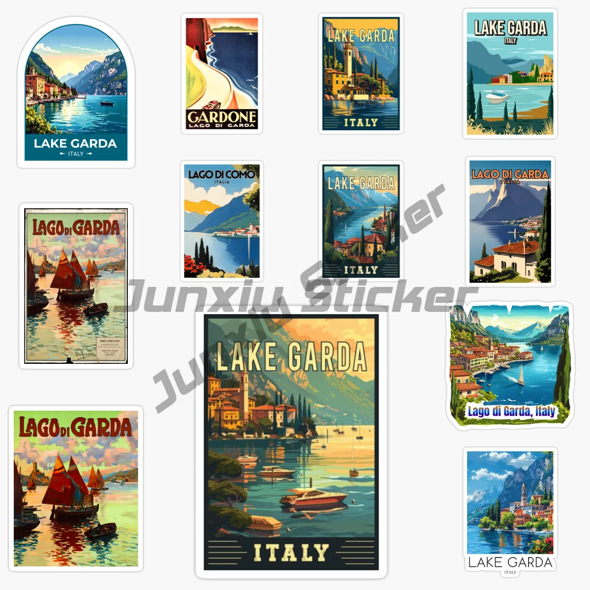 ITALIA LAGO DI GARDA World Famous Building Car Stickers Aesthetic Travel Landmark Graffiti Phone Suitcase Luggage Guitar Decal