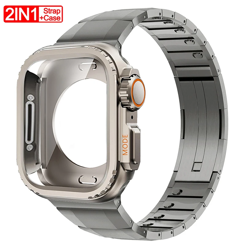 

Metal Strap+Case for Apple Watch Ultra 3/2 49mm Series 11 10 46mm 42mm 987 45mm 44mm Stainless Steel Band Alloy Protective Cover