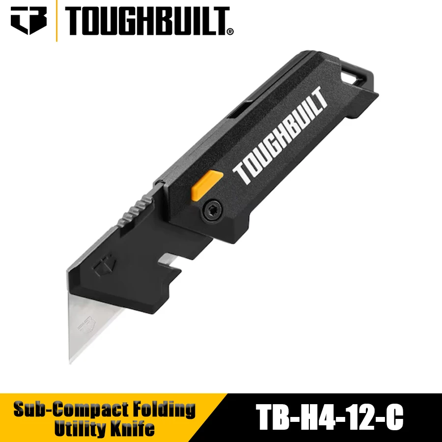 TOUGHBUILT TB-H4-12-C Sub-Compact Folding Utility Knife Safety Dual Purpose Small Folding Knife Household Cutting Knife