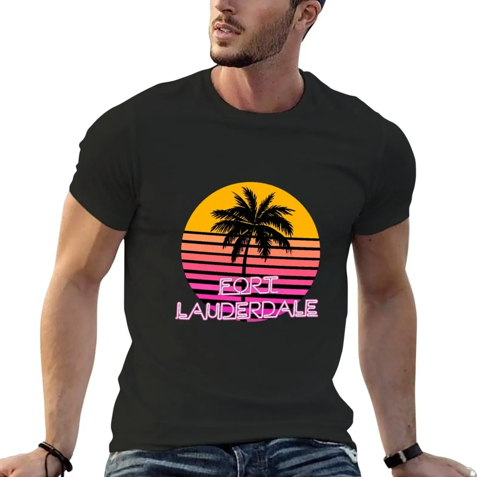 

Fort Lauderdale City Florida Beach Design T-Shirt shirts graphic tees heavyweights black t-shirts for men