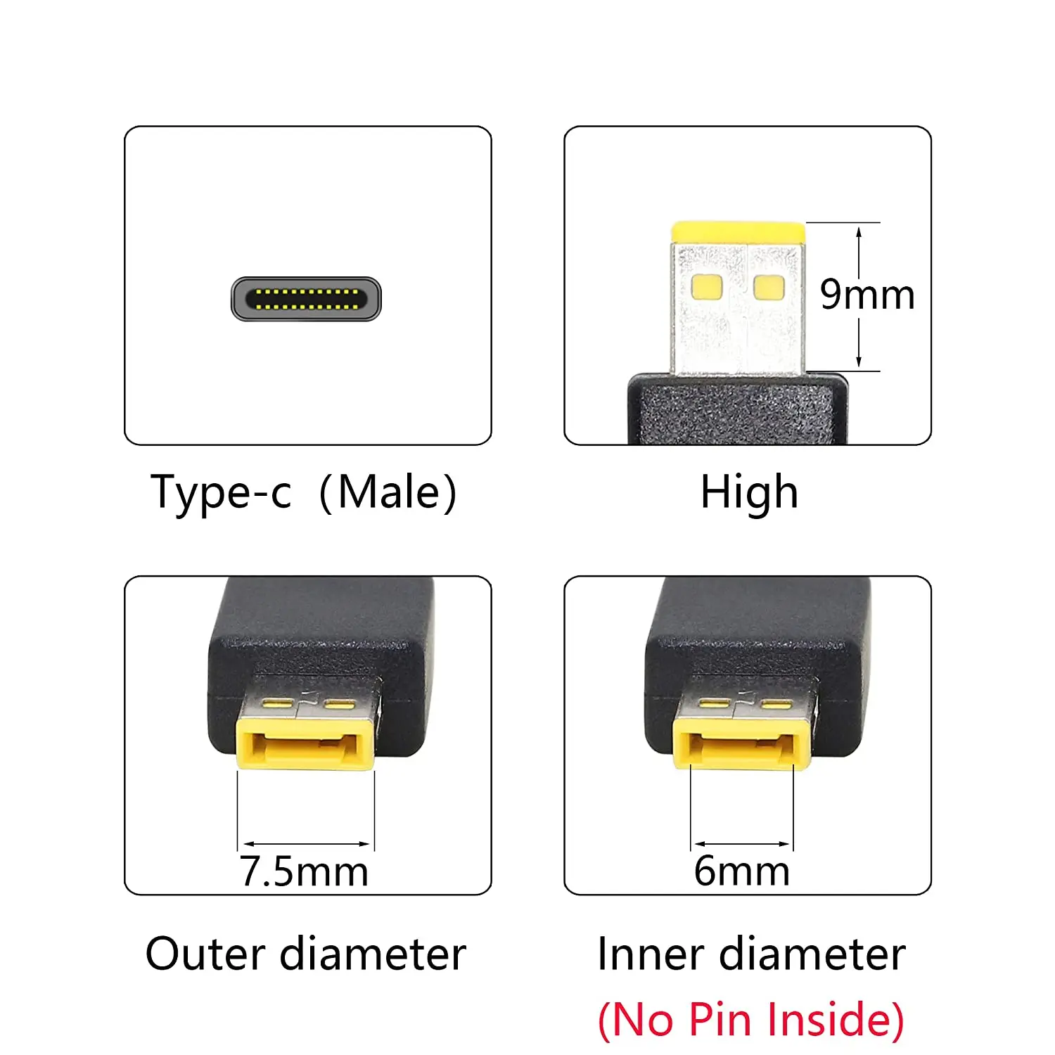 USB Type C Adapter Converter for Lenovo Thinkpad 10 Helix 2 4X20E75066 TP00064A 12V 3A Laptop Charger Power Adapter Connector