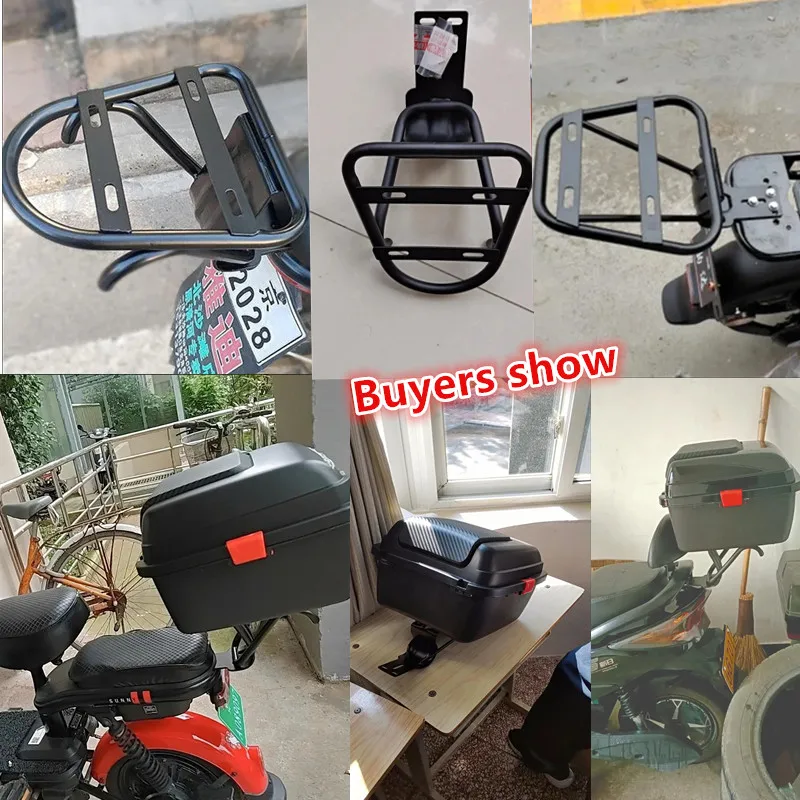 Electric Bicycle Trunk Bracket Electric Vehicle Universal Tailbox Steel Frame Scooter Backrest Storage Luggage Box Carrier